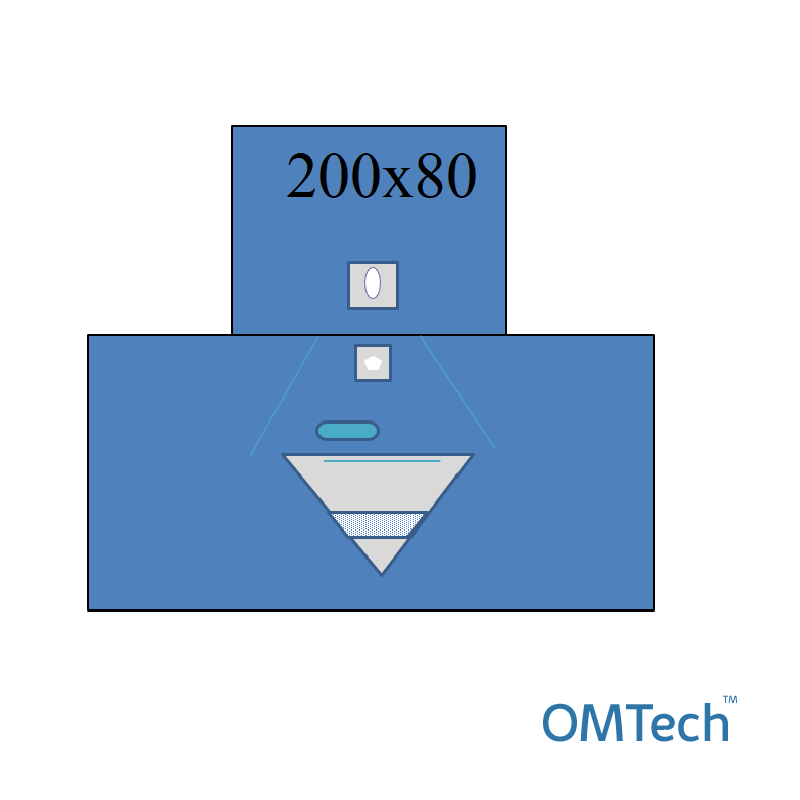 Покриття операційне OMTech™ для урології (трансуретральна резекція) №3 200х80см з фігурними вирізами (СМС - 35 г/м2), стерильне